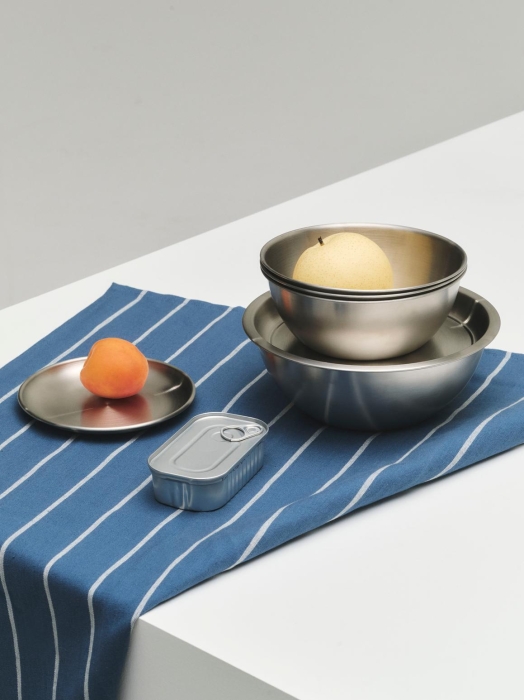 Outdoor Market Tea Towel blue with beige stripe_Outdoor Market Steel collection.jpg