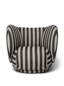 FERM LIVING fotel RICO Louisiana piaskowy | czarny