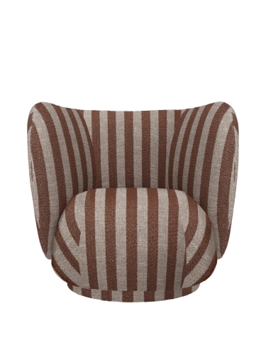 FERM LIVING fotel RICO Louisiana piaskowy | czekoladowy
