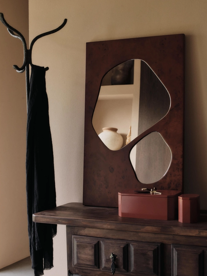 FERM LIVING lustro FOLIA M ciemny czeczot