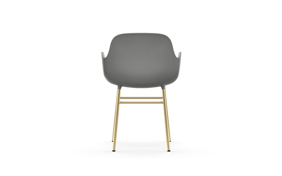 NORMANN COPENHAGEN krzesło z podłokietnikami FORM STEEL mosiądz/szare