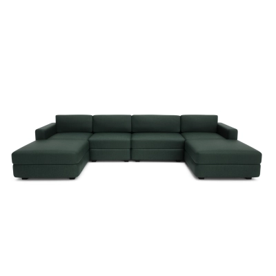CITY SOFA sofa modułowa GRACIA - w kształcie litery U 180 x 340 x 180 cm - zielona