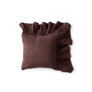 HK LIVING poduszka dekoracyjna RUFFLE CUSHION 50x50 cm, chestnut