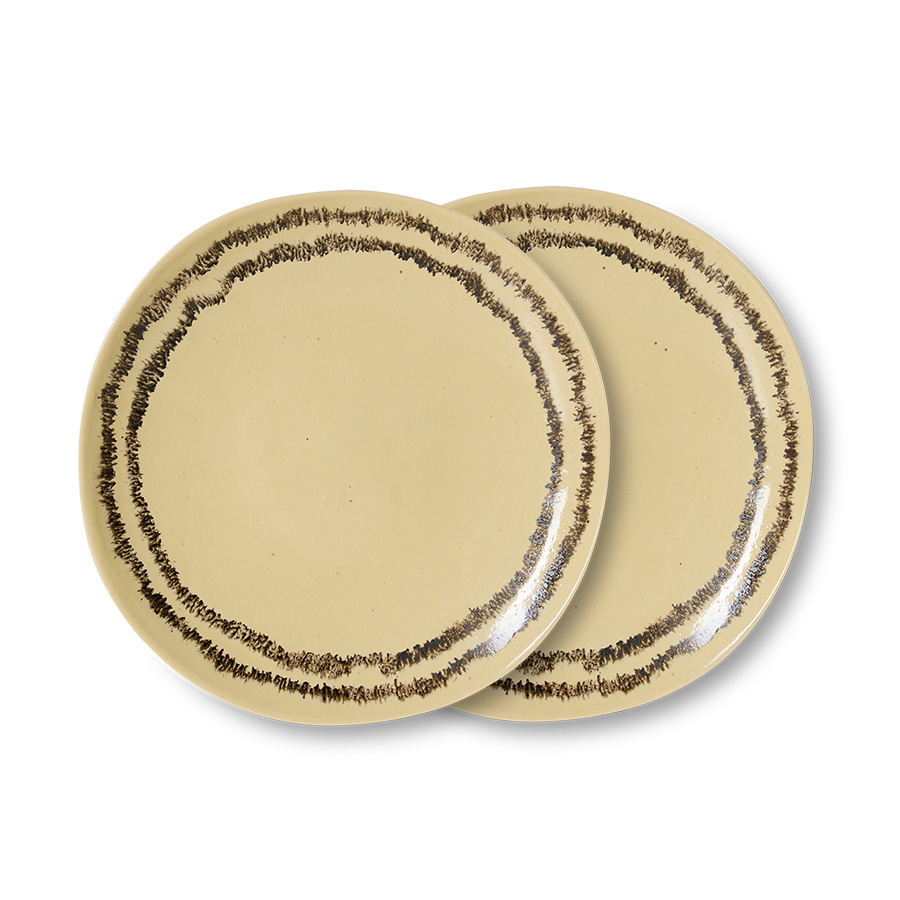 zestaw 2 talerzy śniadaniowych ceramicznych 70's: vanilla.jpg