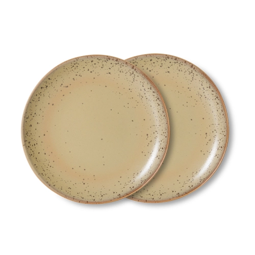 zestaw 2 talerzy śniadaniowych ceramicznych 70's: grit.jpg