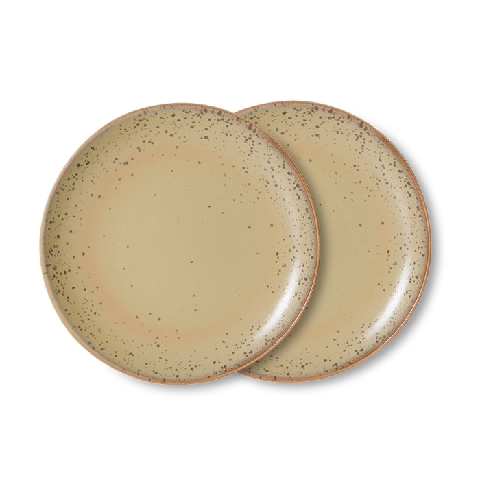 zestaw 2 talerzy śniadaniowych ceramicznych 70's: grit.jpg