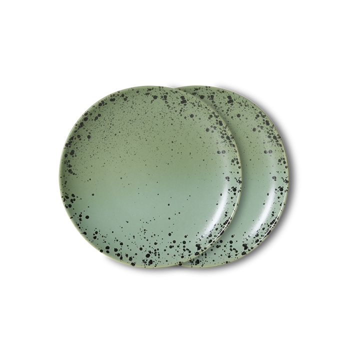 zestaw 2 talerzy deserowych ceramicznych 70's: fleck.jpg