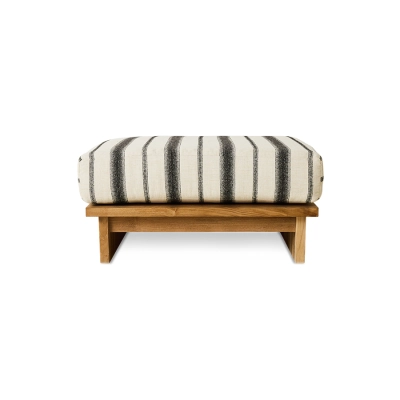HK LIVING podnóżek ogrodowy TEAK chalkstripe