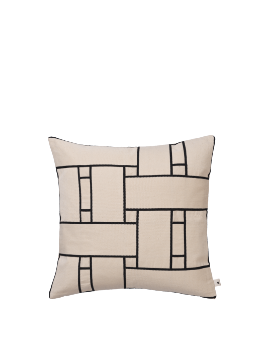 FERM LIVING poduszka LATTICE OFFSET – off-white/black.png