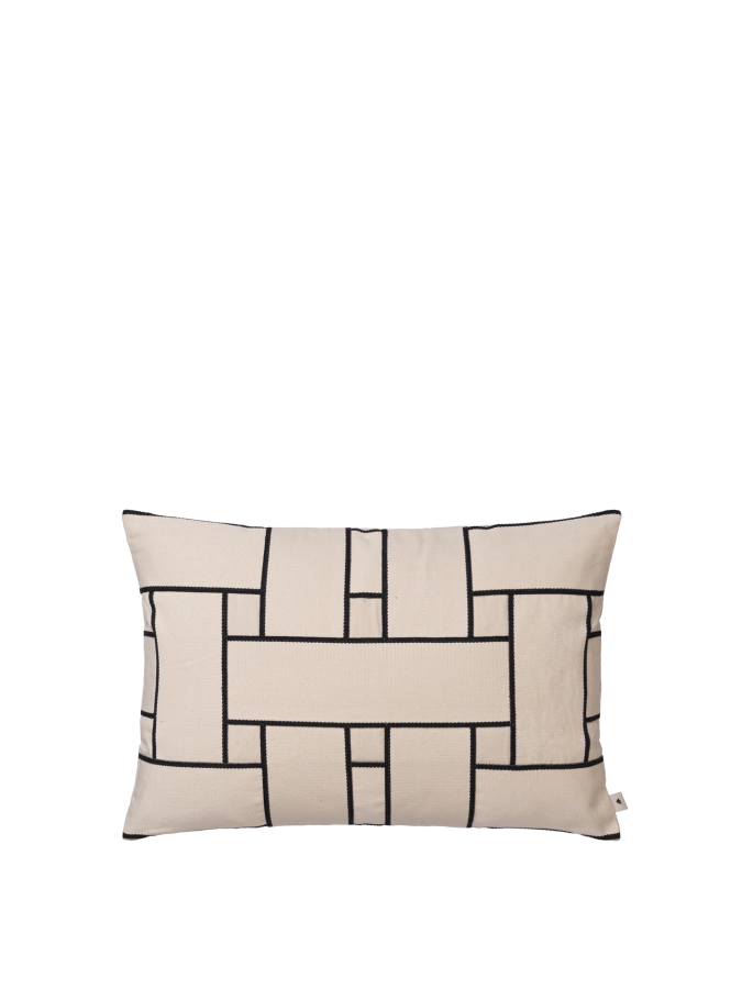 FERM LIVING poduszka prostokątna LATTICE OFFSET – off-white/black .png