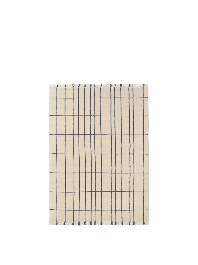 FERM LIVING dywan SEN – 140 × 200 – parchment/indigo.png