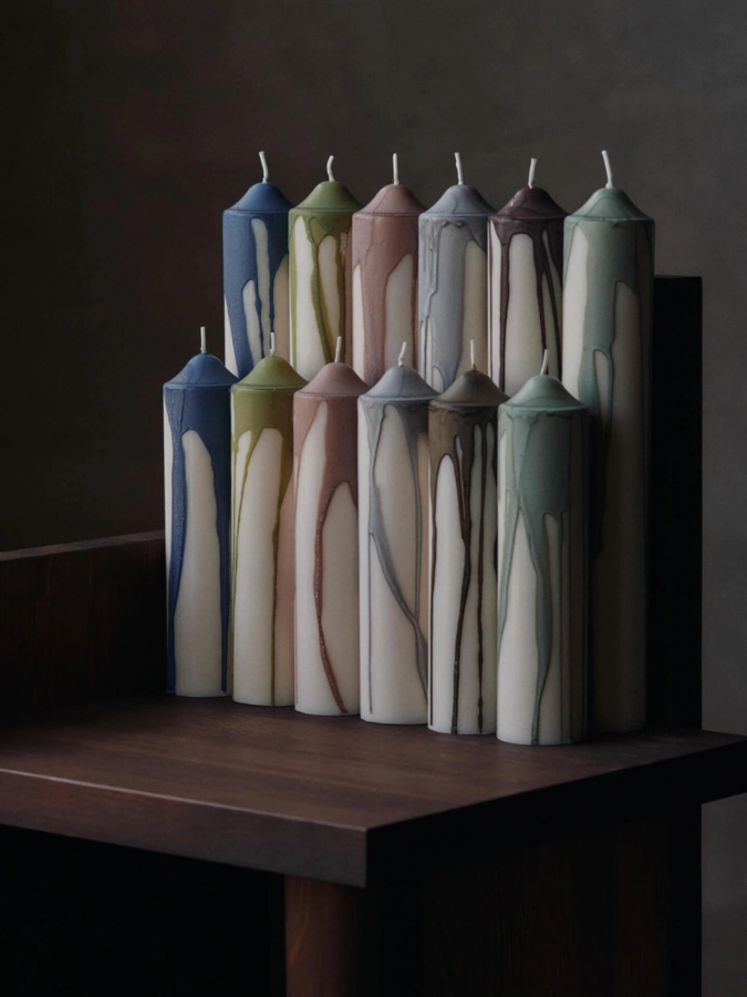 FERM LIVING świeca DRYP deep blue S.jpeg
