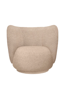 FERM LIVING fotel obrotowy RICO Raw Bouclé – natural 