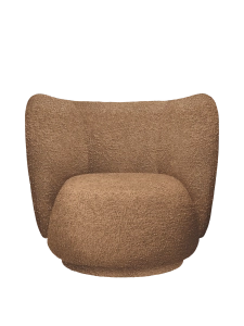 FERM LIVING fotel obrotowy RICO Raw Bouclé – tan
