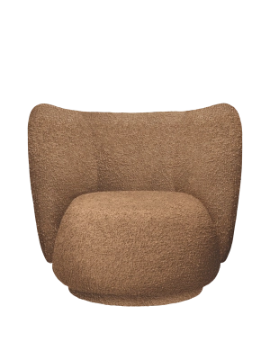 FERM LIVING fotel obrotowy RICO Raw Bouclé – tan