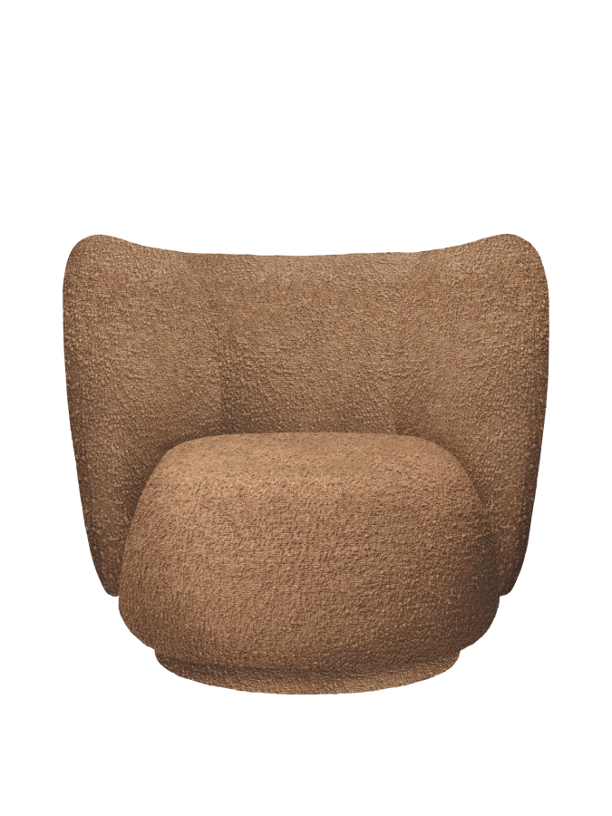 FERM LIVING fotel obrotowy RICO Raw Bouclé – tan.png