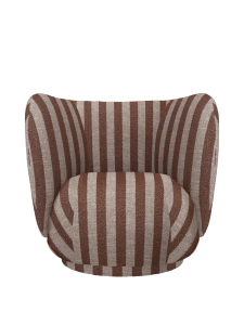 FERM LIVING fotel obrotowy RICO Louisiana – sand/chocolate
