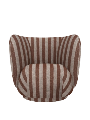 FERM LIVING fotel obrotowy RICO Louisiana – sand/chocolate