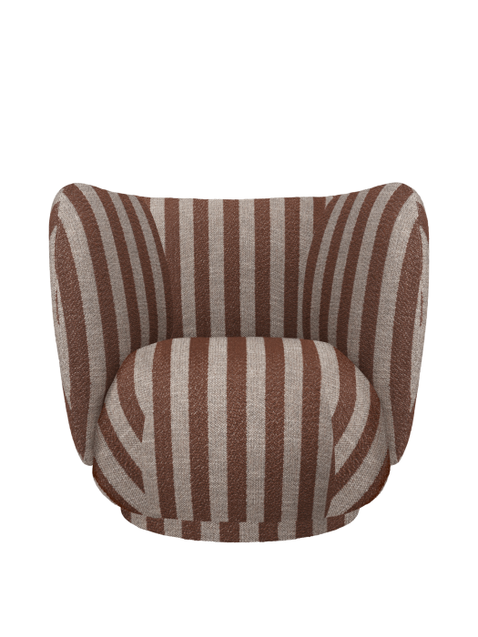 FERM LIVING fotel obrotowy RICO Louisiana – sand/chocolate.png