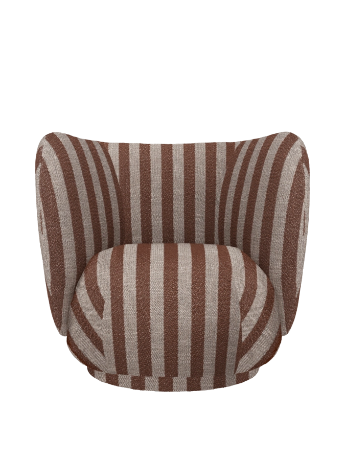 FERM LIVING fotel obrotowy RICO Louisiana – sand/chocolate.png
