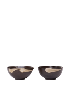 FERM LIVING miseczki KOYO Ø11,5 – zestaw 2 sztuk – dark brown/buff