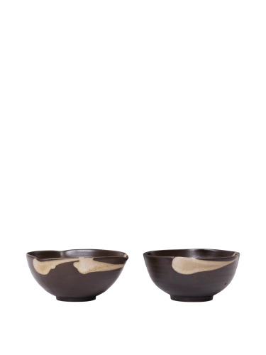FERM LIVING miseczki KOYO Ø11,5 – zestaw 2 sztuk – dark brown/buff