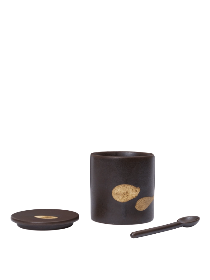 FERM LIVING pojemnik z łyżeczką KOYO – dark brown/buff.png