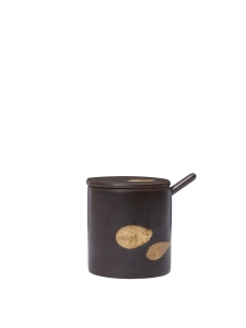 FERM LIVING pojemnik z łyżeczką KOYO – dark brown/buff
