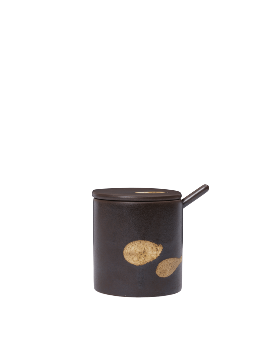 FERM LIVING pojemnik z łyżeczką KOYO – dark brown/buff.png