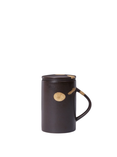 FERM LIVING kubek do herbaty z zaparzaczem KOYO – dark brown/buff