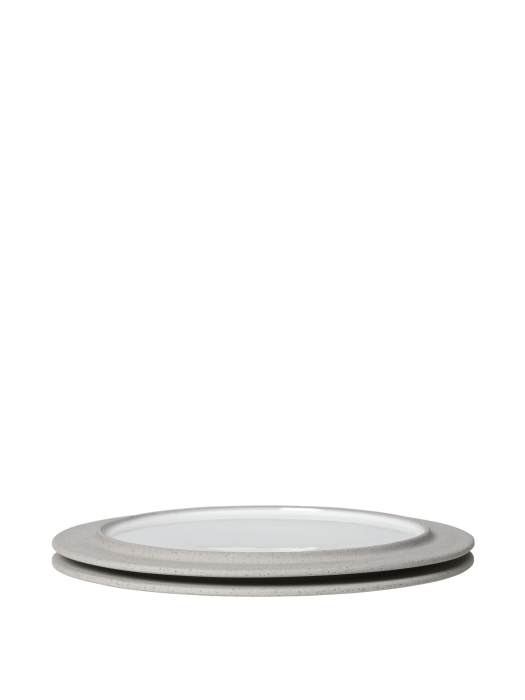 FERM LIVING zestaw 2 sztuk talerzy deserowych SONAE Ø25 – grey/white.png