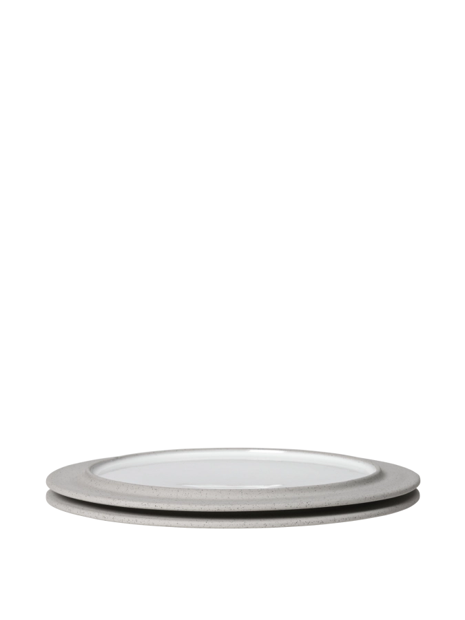 FERM LIVING zestaw 2 sztuk talerzy deserowych SONAE Ø25 – grey/white.png