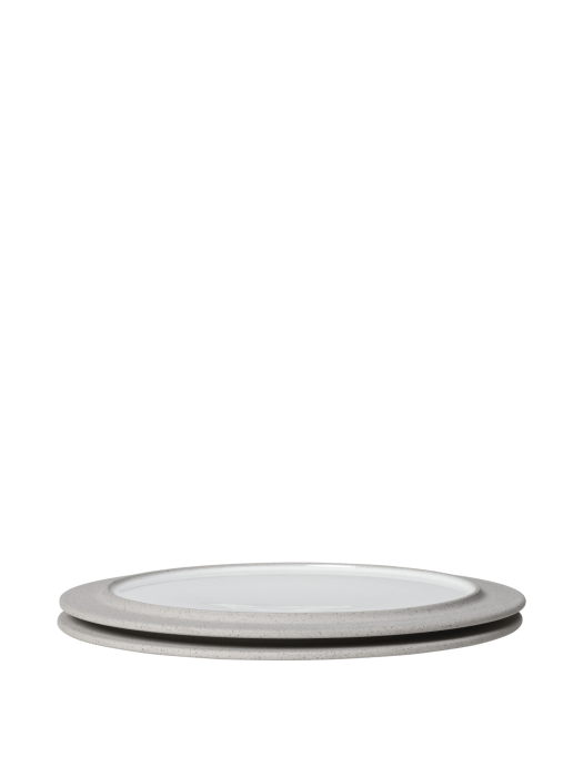 FERM LIVING zestaw 2 sztuk talerzy deserowych SONAE Ø28 – grey/white.png