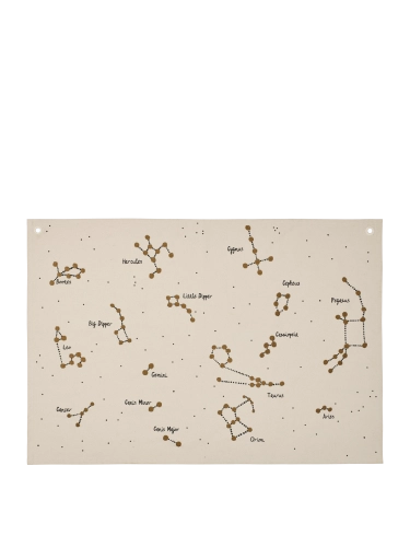 FERM LIVING mapa tekstylna CONSTELLATION – naturalny