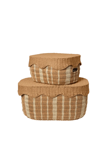 FERM LIVING zestaw 2 koszy do przechowywania RIVAN – naturalny/ecru