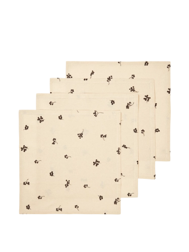 FERM LIVING zestaw 4 serwetek BAIES – naturalny/ciemna czekolada.png