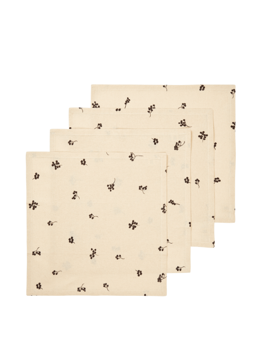 FERM LIVING zestaw 4 serwetek BAIES – naturalny/ciemna czekolada.png