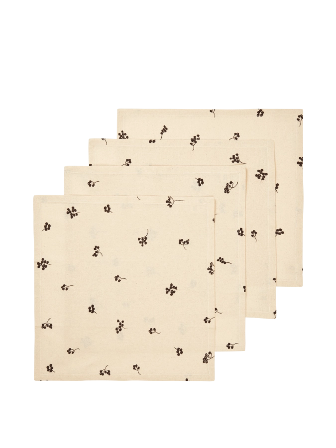 FERM LIVING zestaw 4 serwetek BAIES – naturalny/ciemna czekolada.png