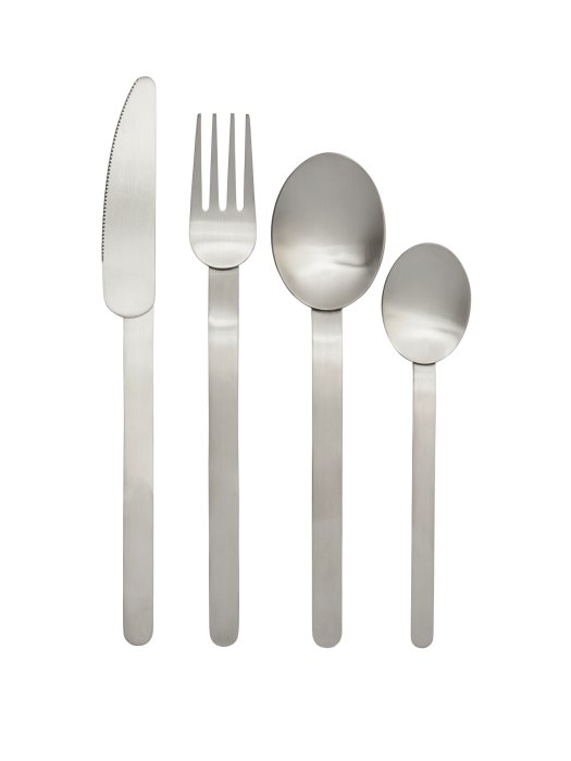 FERM LIVING zestaw 4 sztuk sztućców STELO – szczotkowana stal nierdzewna.png