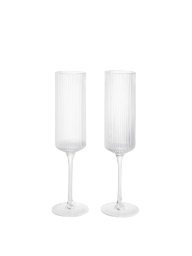 FERM LIVING kieliszki do szampana RIPPLE (2 szt.) przezroczyste