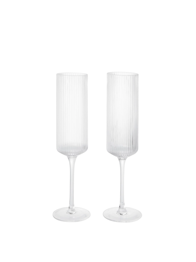 FERM LIVING kieliszki do szampana RIPPLE (2 szt.) przezroczyste.png