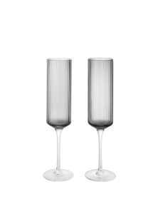 FERM LIVING kieliszki do szampana RIPPLE (2 szt.) dymione