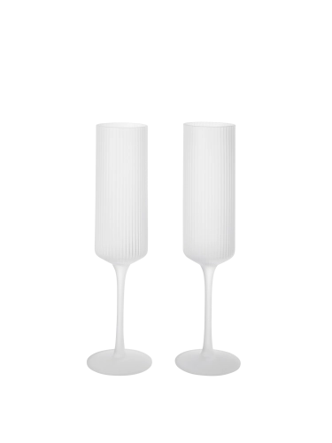 FERM LIVING kieliszki do szampana RIPPLE (2 szt.) mrożone szkło