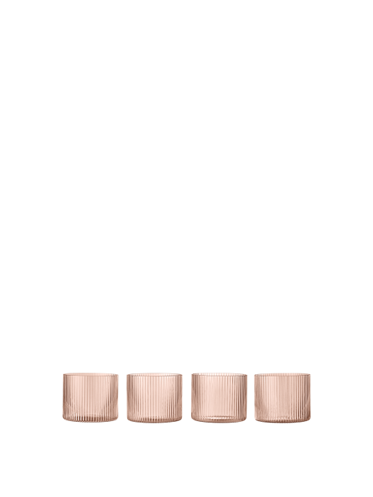 FERM LIVING szklanki RIPPLE LOW pudrowy róż (4 szt.).png