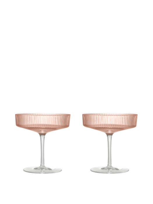 FERM LIVING kieliszek do szampana RIPPLE pudrowy róż zestaw 2 sztuk.png