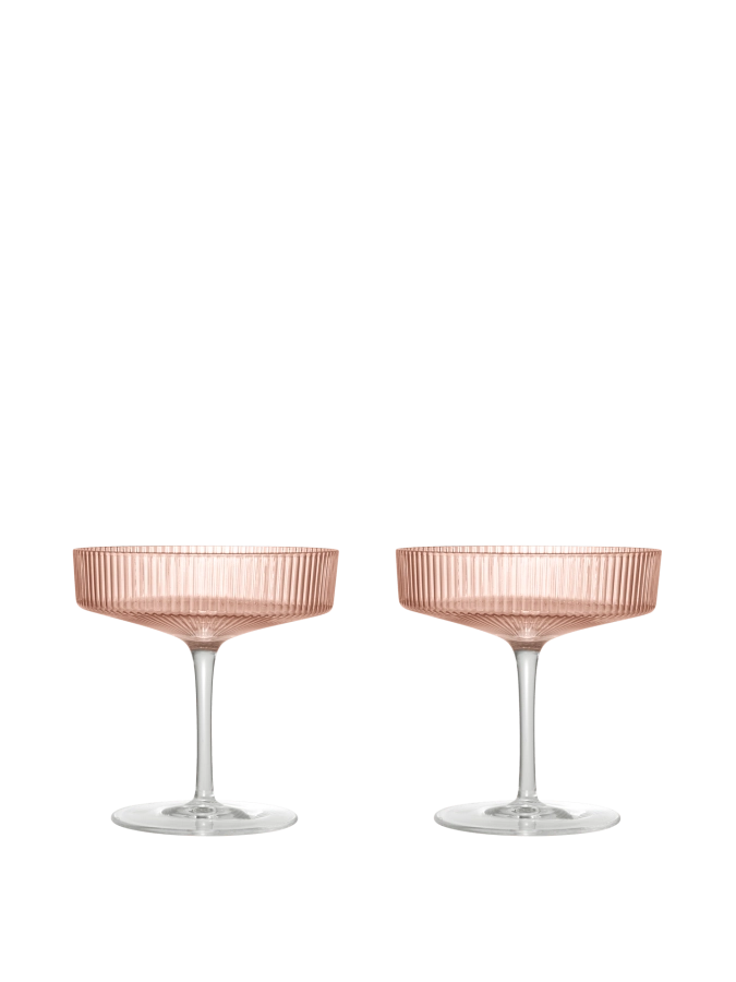 FERM LIVING kieliszek do szampana RIPPLE pudrowy róż zestaw 2 sztuk.png