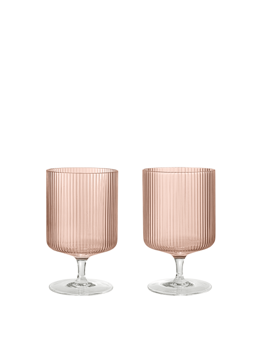 FERM LIVING kieliszki do wina RIPPLE pudrowy róż, zestaw 2 szt..png