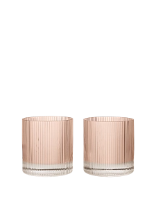FERM LIVING szklanka RIPPLE TUMBLER pudrowy róż zestaw 2 sztuk