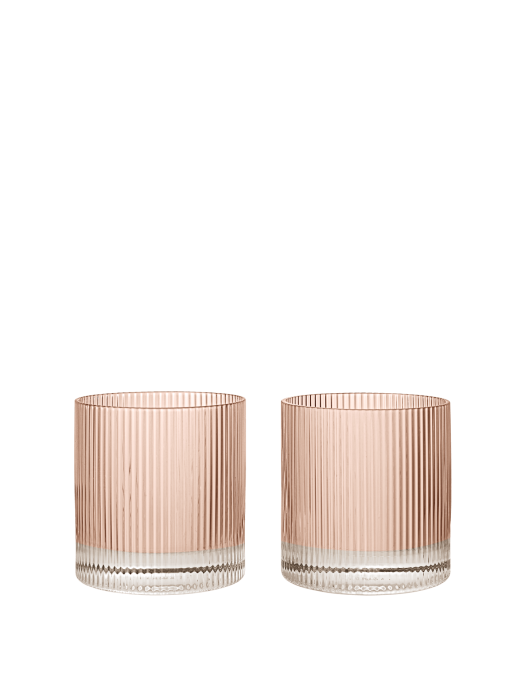 FERM LIVING szklanka RIPPLE TUMBLER pudrowy róż zestaw 2 sztuk.png