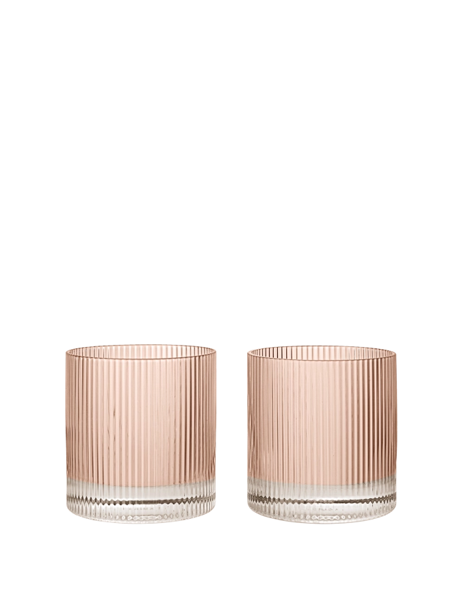 FERM LIVING szklanka RIPPLE TUMBLER pudrowy róż zestaw 2 sztuk.png